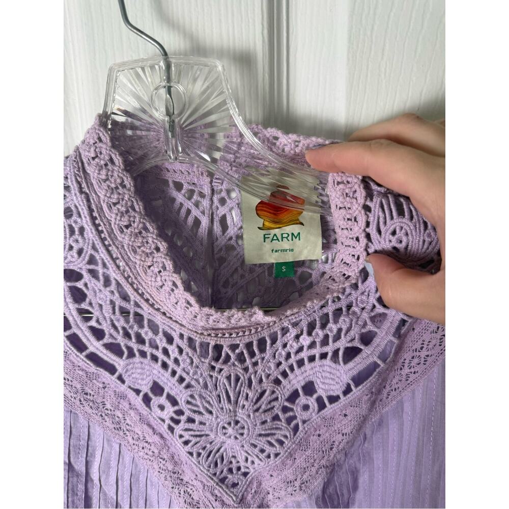 Farm Rio Lilac Lace Ruffled Blouse S - Picture 8 of 8